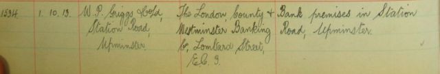 Romford Rural District Council Building Register 1913 (courtesy London Borough of Havering Local Studies)