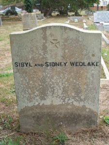 Gravestone of Sybil & Sidney Wedlake, Worthing