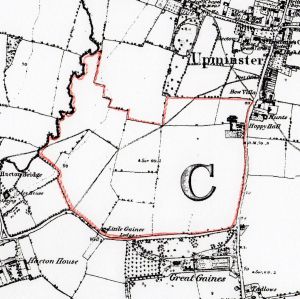 Hoppy Hall Farm & estate (boundary marked in red). 1868